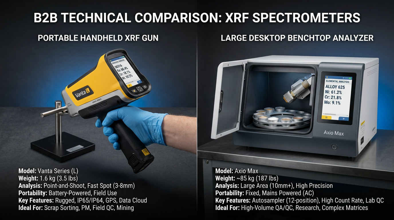 Handheld vs Desktop XRF side by side comparison