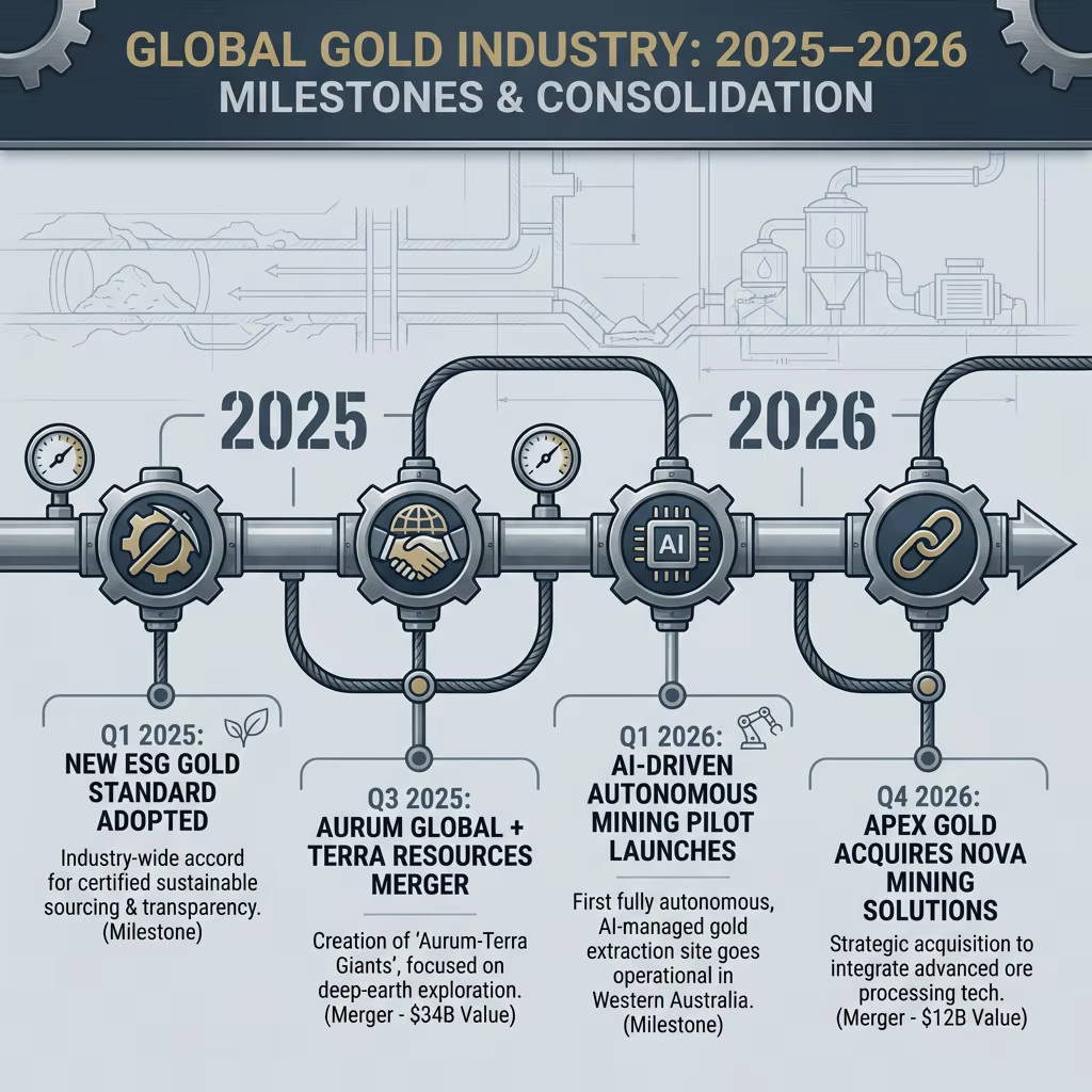 Gold Industry Archive 2025-2026 Timeline Infographic