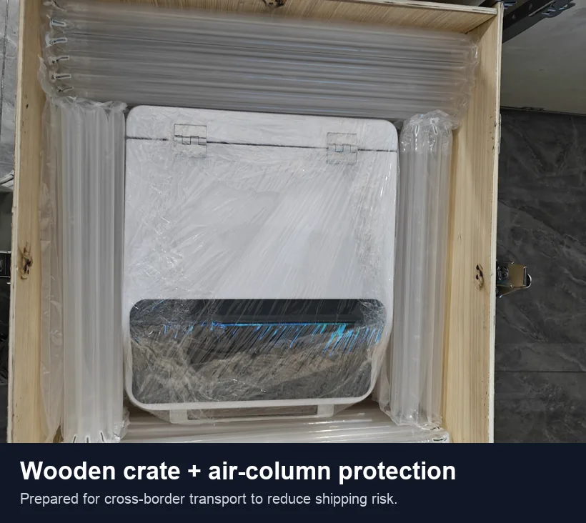WM6000 wooden crate packing with air-column protection