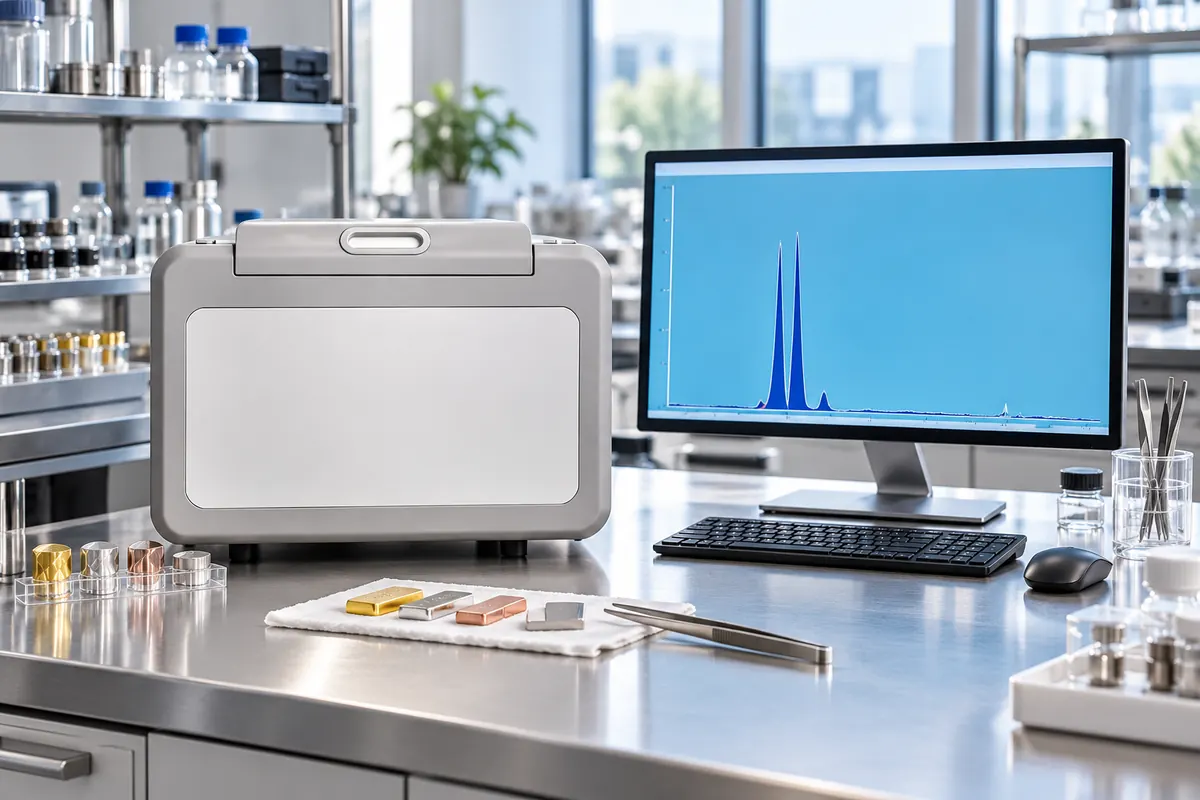 WMEDS6000T XRF analyzer in a jewelry laboratory for energy resolution comparison